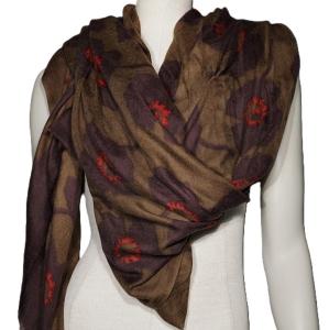 AHMADDY Seiden-Wollschal schokobraun rot